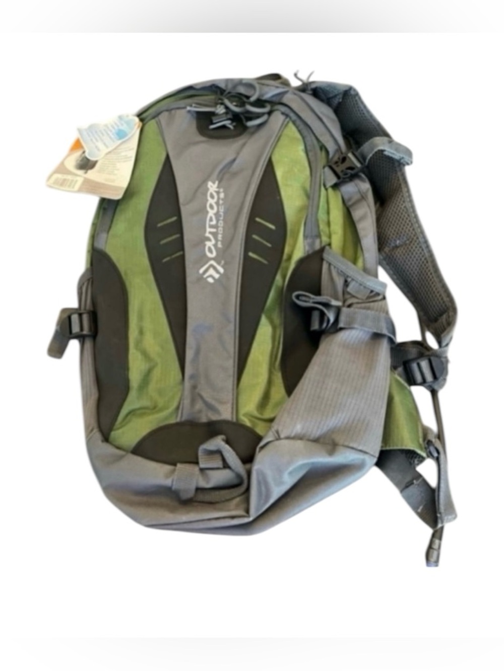 NWT Outdoor Products 584-OP gray and green deluxe hydration unisex backpack